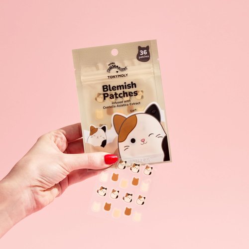 TONYMOLY x Squishmallows Cam the Calico Cat Blemish Patches – Centella Asiatica Hydrocolloid Acne Treatment Stickers for Face – Cute K-Beauty Pimple Patch – 36 Count