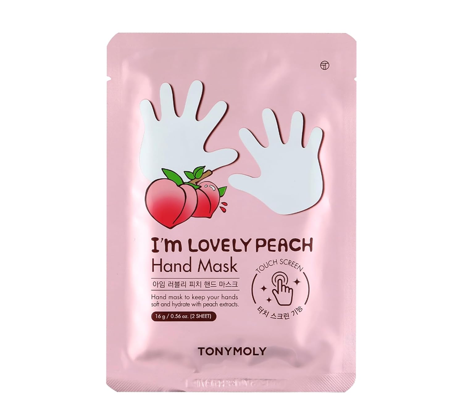 TONYMOLY I’m Lovely Peach Hand Mask - Hydrating Korean Treatment Gloves with Peach & Plum Extracts | 5-Pack