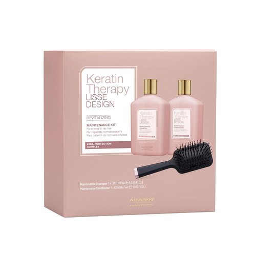 Alfaparf Milano Keratin Therapy Shampoo & Conditioner Set - Revitalizing Formula for Damaged Hair - Adds Shine & Softness