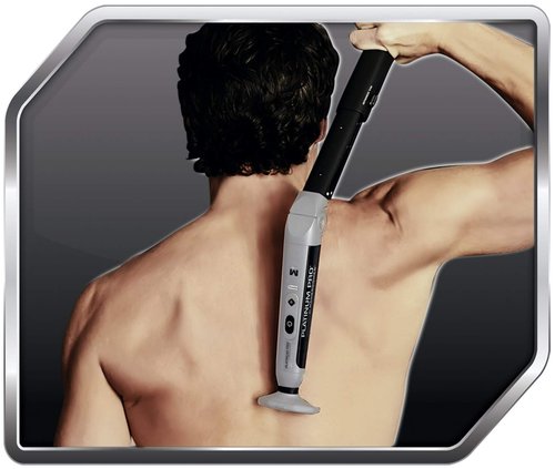 MANGROOMER Platinum Pro Back Shaver - 3 Flex Heads, Power Hinge & Extreme Reach Handle | Bonus Case Included