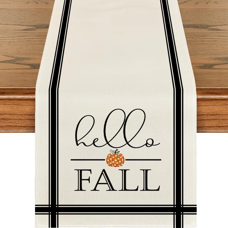 Fall Pumpkin Table Runner 13 x 72 Inch Seasonal Harvest Home Decor