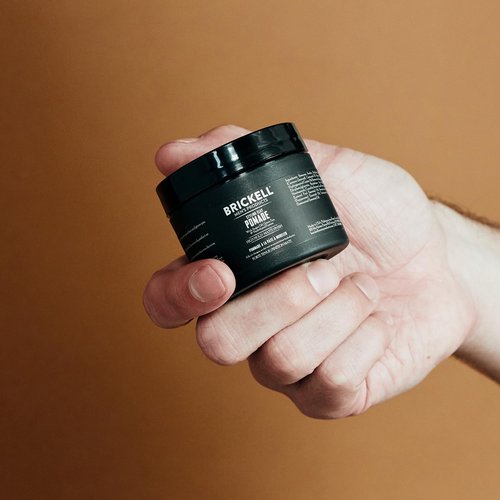 Brickell Men's Products Hair Styling Clay Pomade - Natural & Organic Strong Hold, Matte Finish, 2 Oz