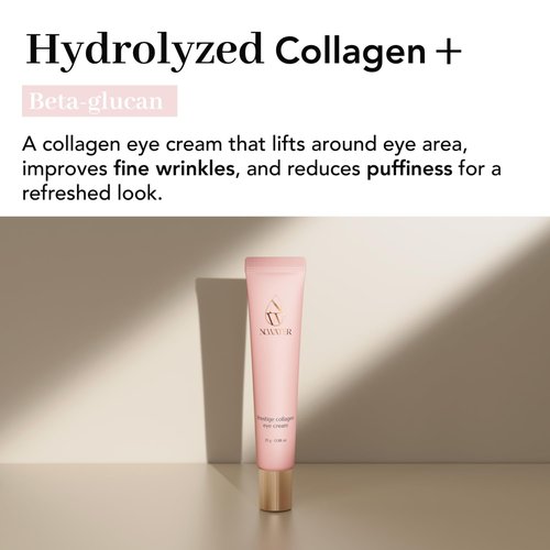 NOWATER Collagen Eye Cream - Reduce Wrinkles, Puffiness & Dark Circles | Hydrolyzed Collagen, 0.88 fl. oz.