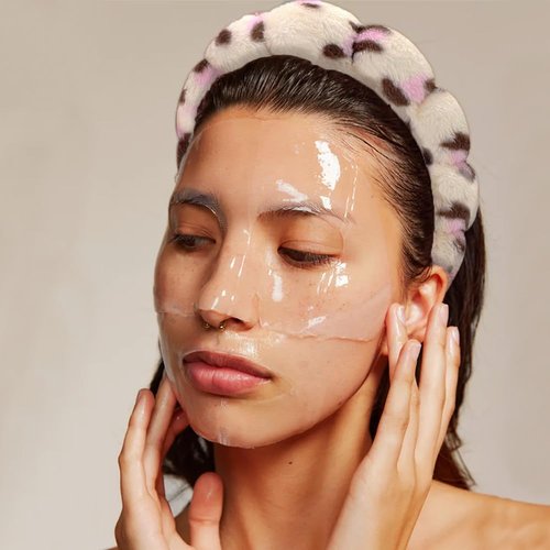 Tetizo Spa Headbands - Soft Terry Cloth Makeup & Skincare Wristband Set | Non-Slip Hairband for Women