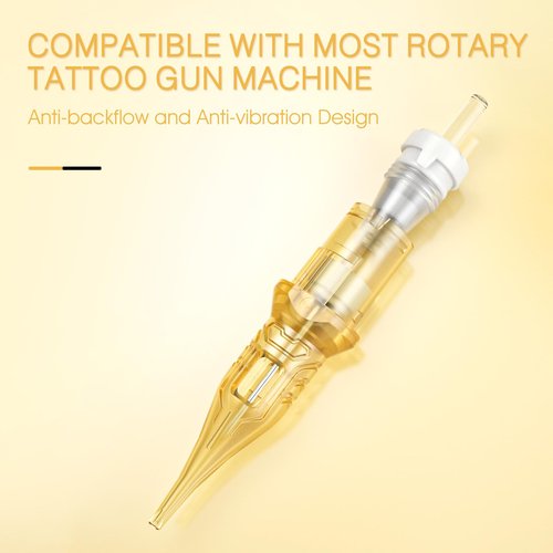 BIOMASER Tattoo Needles 1RL Tattoo Cartridge Needles Single Needle Tattoo Cartridges for Tattooing 20 Count Round Liner with Membrane for Rotary Tattoo Gun Pen Machine Tattoo Supplies（1201RL)