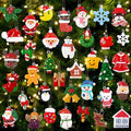 36pcs Christmas Mini Resin Ornaments Set for Xmas Tree Decoration with Golden String