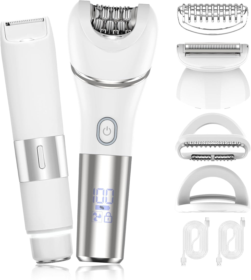 Zesuti Epilators - 2-in-1 Electric Hair Removal Razor for Women | Dual Head Bikini Trimmer & Facial Shaver