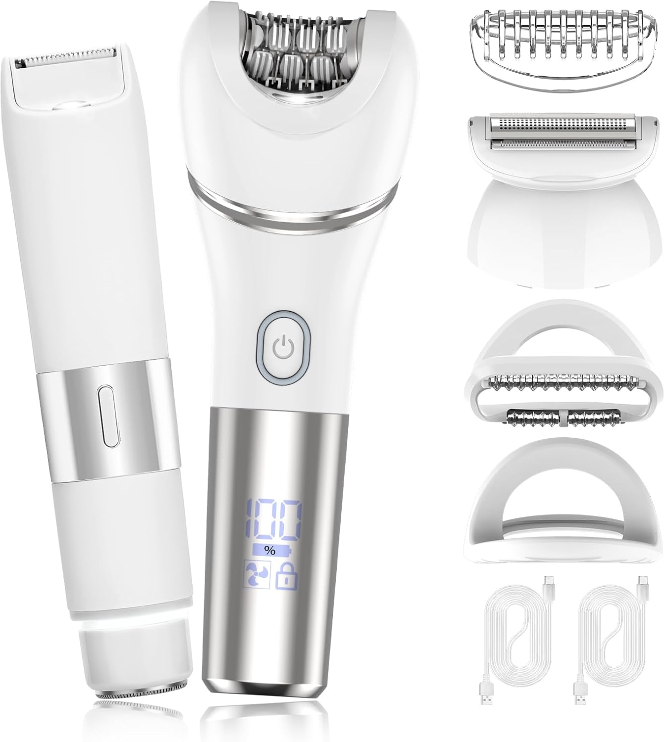 Zesuti Epilators - 2-in-1 Electric Hair Removal Razor for Women | Dual Head Bikini Trimmer & Facial Shaver