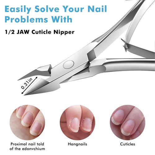 5 Packs Cuticle Trimmer, Cuticle Nippers Professional Stainless Steel Cuticle Cutter Clippers Cuticle Remover, Pedicure Manicure Tools for Fingernails and Toenails