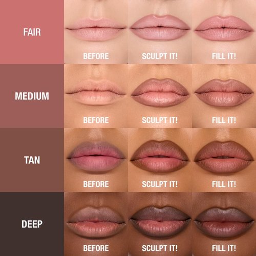 Charlotte Tilbury Lip Cheat Contour Duo | Dual-Sided Lip Liner Pencil for Sculpting & Filling - Prevents Lipstick Feathering