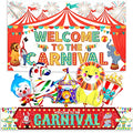 Carnival Banner Welcome to the Carnival 72x44 Inch Party Backdrop & Balloon Set