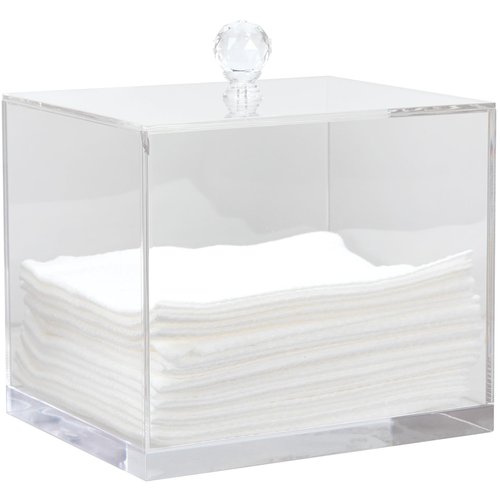 ForPro Premium Pure & Simple XL Facial Towel Acrylic Holder, Holds 50 Pure & Simple XL Facial Towels, Disposable Makeup Remover Dry Wipe Holder