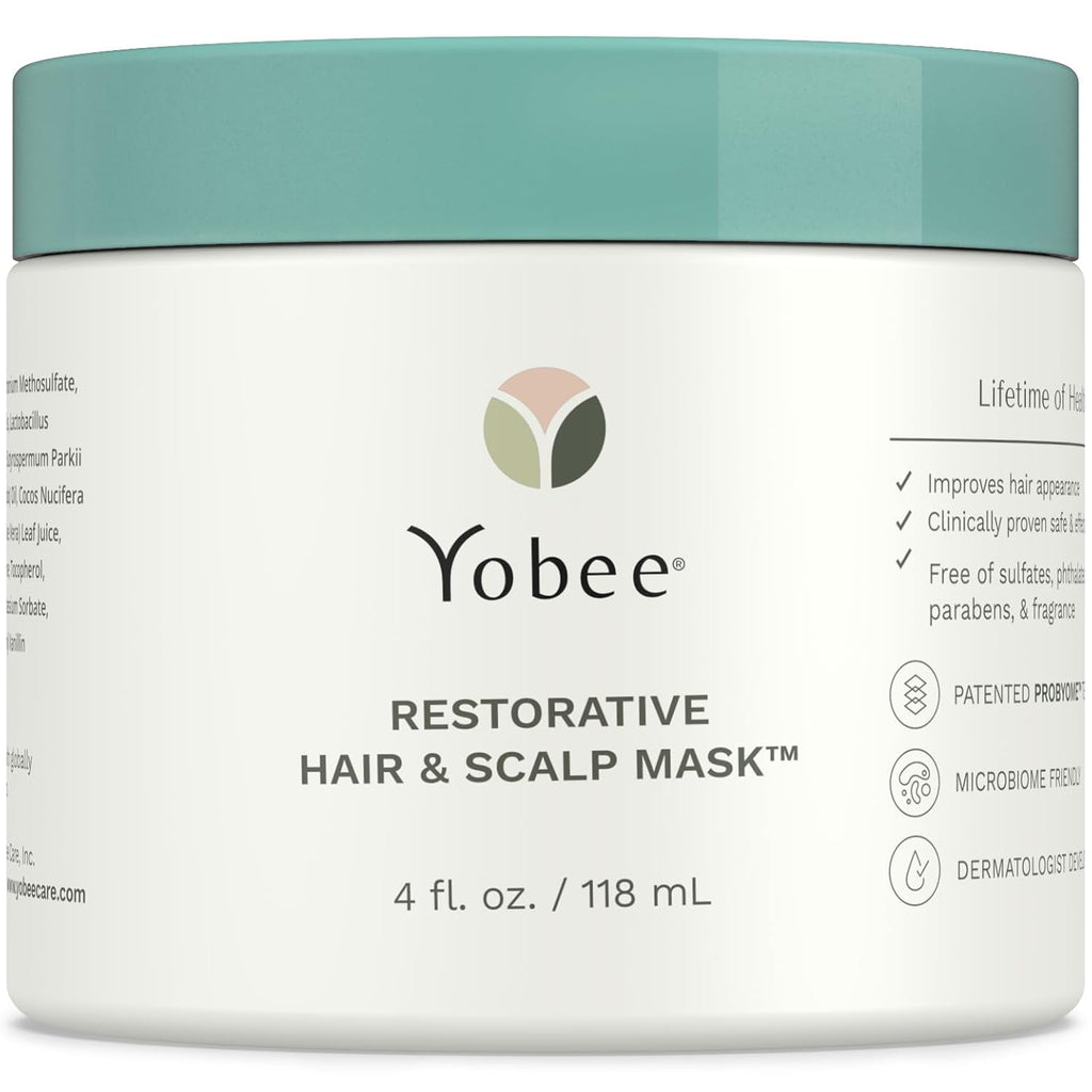 Yobee Restorative Scalp Mask - Probiotic Hair Treatment for Dry, Itchy Scalp - 4 fl oz