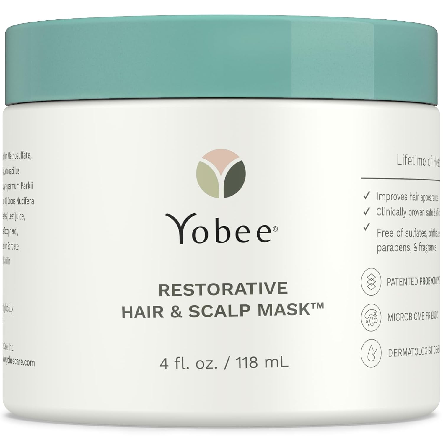 Yobee Restorative Scalp Mask - Probiotic Hair Treatment for Dry, Itchy Scalp - 4 fl oz