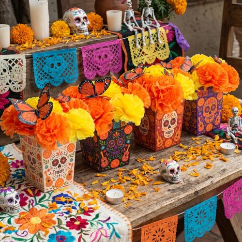 Day of the Dead Fiesta Centerpiece Set - Sugar Skull & Marigold Decor