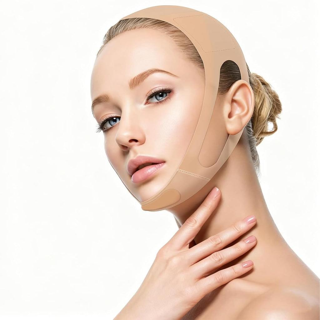 V Line Lifting Mask - Ear-Friendly Chin Strap for Sleeping | Reusable U-Shaped Double Chin Support