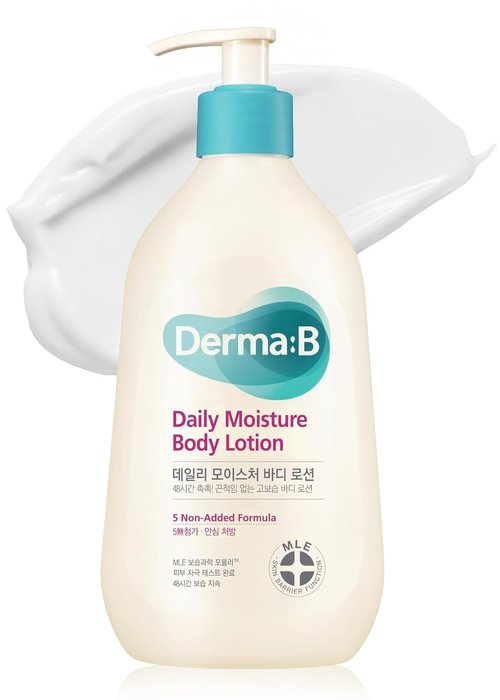 Derma B Daily Moisture Body Lotion - Long-Lasting Cream for Dry & Sensitive Skin | 13.5 fl oz (400ml)