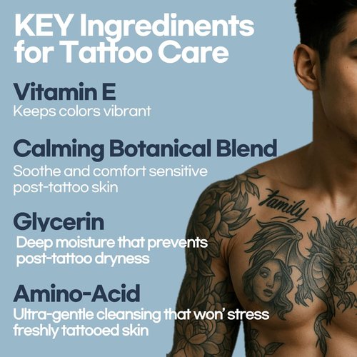 Afterology Tattoo Soap, Unscented Tattoo wash with Clean + Vegan Ingredients,aftercare wash for fresh ink,3.38 fl.oz