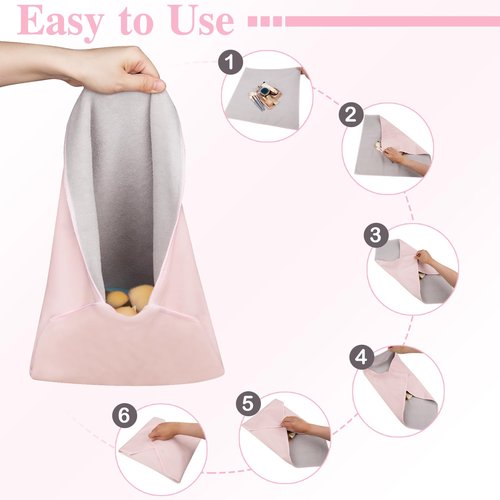 Junesters XL Large Size 21.65×21.65 inch Self-Adhesive Magic Cloth Makeup Bag, Makeup Organizer Bag, Fashionable Camera Lens Bag, Portable Travel Cosmetic Bags, Girl&Teen Gifts Trendy Stuff (Puppies)
