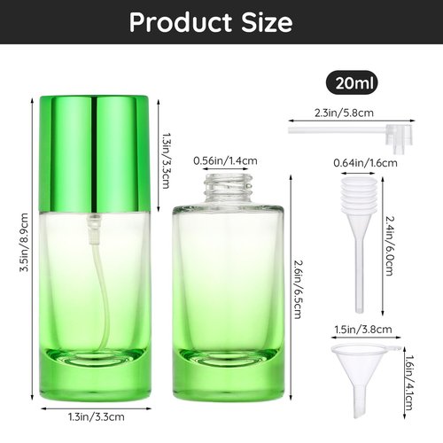 Segbeauty 0.68oz Empty Glass Perfume Bottles, 3 Packs Mini Refillable Cologne Spray Bottle, 20ml Travel Bottles Perfume Dispenser, Fine Mist Sprayer Portable Travel Cologne Sprayer Mixed Color