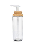 Full Circle Soap Opera - Recycled Glass Gel Soap & Lotion Dispenser with Bamboo Lid | 12-Ounce, Clear