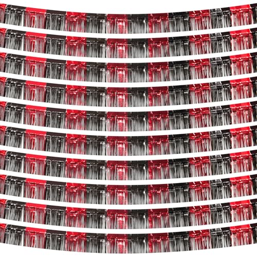 10 Feet Black and Red Foil Fringe Garland Party Decor - Set of 10