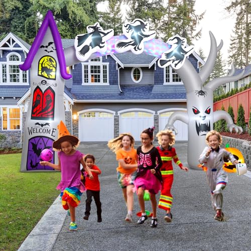 14FT x 10FT Halloween Inflatable Archway with LED Lights - Outdoor Decor