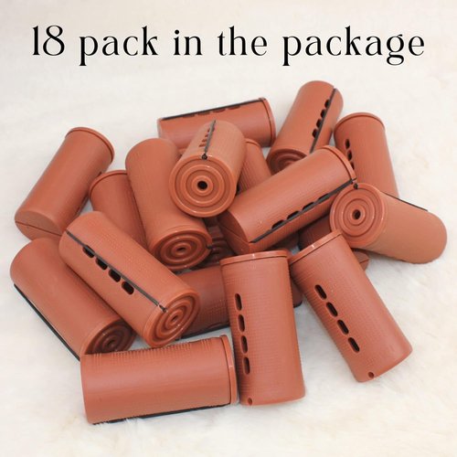 Skiennix Extra Large Perm Rods - Jumbo 18 Pcs Hair Rollers for Natural & Long Hair, 3.25in Brown