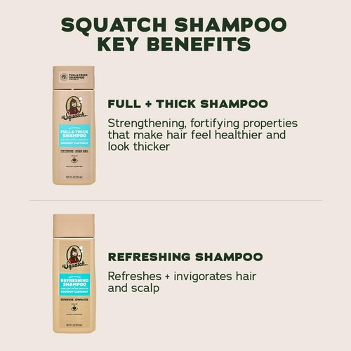 Dr. Squatch Men's Shampoo and Conditioner Set - Natural Formula for Fuller, Thicker Hair - Coconut Castaway (11 fl oz, 2-Pack)