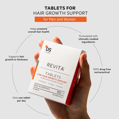 DS Labs Revita Hair Density Support Tablets - Daily Wellness Supplement with Biotin & Vitamins, 30 Tablets