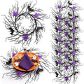 Halloween Placemats Set of 6 - Artificial Round Table Decor, Bare Twig Variation
