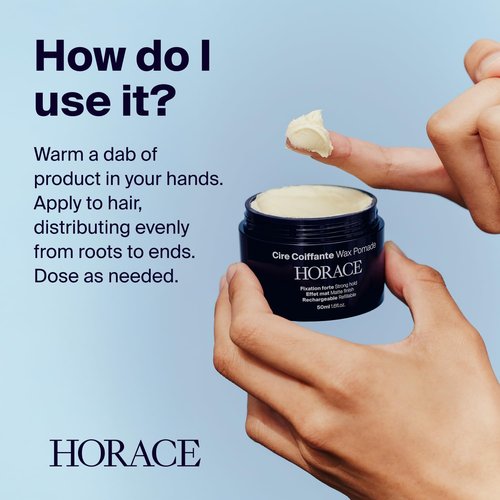 Horace Hair Wax Pomade for Men - Strong Hold & Matte Finish - Refillable 50 ml - Woody Scent