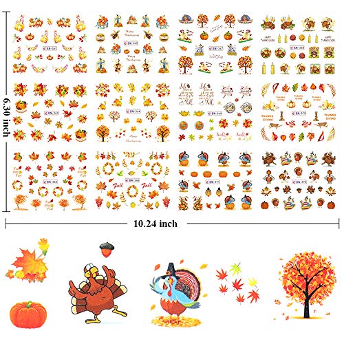 Fall Nail Stickers Autumn Maple Leaf Nail Art Decals - Thanksgiving Set A