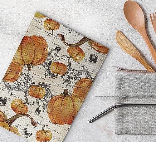 Fall Kitchen Towels - Halloween Pumpkins & Harvest Decor - Butterfly Hand Towels for Bathroom - Fall-2