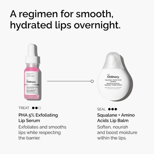 The Ordinary PHA 5% Exfoliating Lip Serum - Hydrating Overnight Treatment | 0.5 Fl Oz
