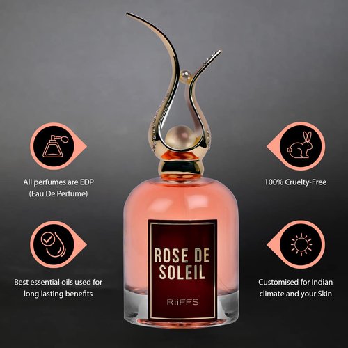 Riiffs Perfumes Rose De Soleil Eau De Parfum Spray - Luxurious Fragrance for Women | 3.4 Ounce