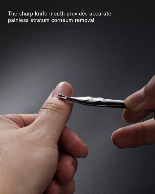 FERYES Cuticle Pusher - 2-in-1 Stainless Steel Cuticle Trimmer for Manicures & Pedicures | Silver