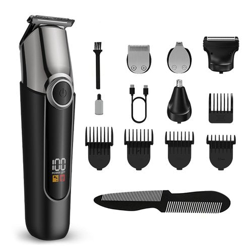 Mens Hair Clippers, Cordless Beard Trimmer Set Waterproof Versatile Nose Hair Trimmer for Men Temple, Groin, Nose, Ear Hairs, Hair, Beard, Body Professional Manscaper Rechargeable Shaver Man Gift