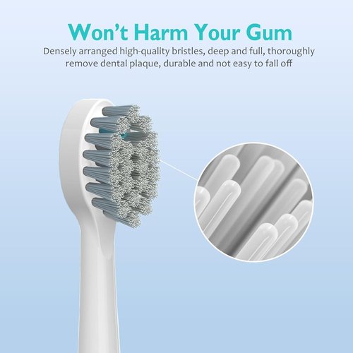 Replacement Brush Heads for Waterpick Sonic Fusion 2.0 Flossing Toothbrush with Cover, Compact, 5 Count White, Soft Bristles, Compact Size