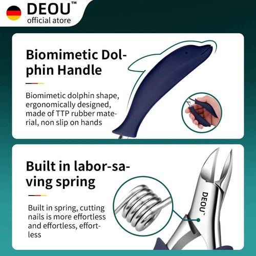 DEOU Professional Stainless Steel Podiatrist Nail Clippers, Heavy Duty Manicure Pliers for Thick Nails, Pedicure Toe Nail Clippers Tools for Men Women