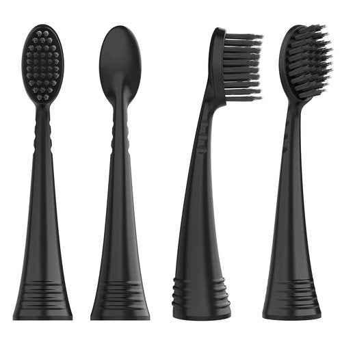 Replacement Toothbrush Heads with Covers for Burst (5 Count, Black)