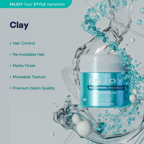 ENJOY Hair Styling Cream - Non-Greasy, Flexible Hold, Color Safe & Anti-Frizz - 2.1 Oz