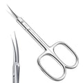 THRAU Cuticle Scissors Extra Fine for Manicure and Pedicure, Curved Blade Nail Scissors, Precise Pointed Tip Grooming Kit for Eyebrow, Eyelash, Trim Nail and Dry Skin, Small Scissors