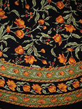 French Floral Round Cotton Tablecloth 88 Inch - Elegant Dining Decor