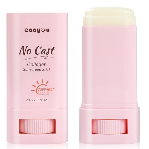 Skiennix No Cast Sunscreen Stick - SPF PA50++++ Collagen Formula for Soothing Moisture | Non-Sticky, Matte Finish