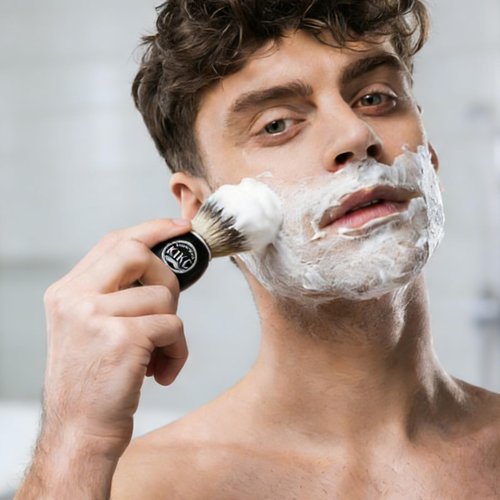 KIKC Hand Crafted Pure Badger Shaving Brush for Wet Shave, Soft Bristle, Wood Handle Black Color, Best Gift for Bearded Man