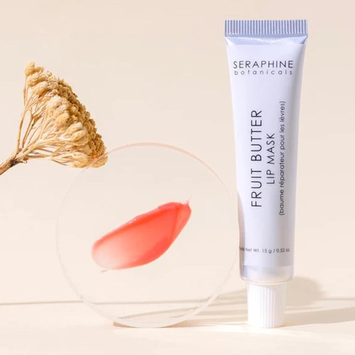Seraphine Botanicals Restorative Lip Mask - Overnight Gel Balm with Shea Butter & Jojoba Oil | Vegan, 0.51oz