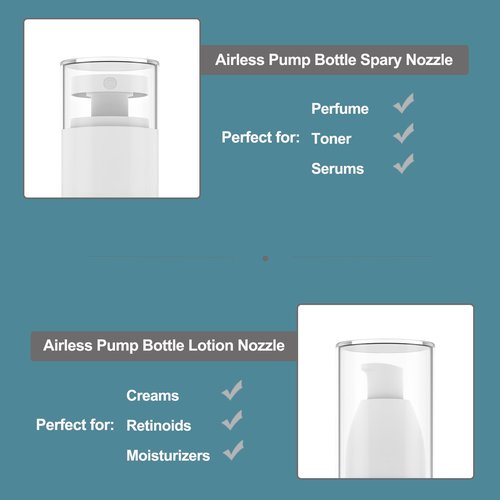 Rusikia Acrylic Travel Bottles for Toiletries with Label 1.7 Oz 50ml Empty Refillable Leakproof Travel Bottles Lotion Dispenser for Hand Cream Liquids Makeup Skincare - 2Pack
