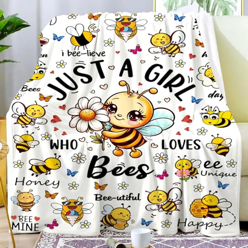 Bee Plush Throw Blanket for Adults Kids Teen Girls Boys 80x60 Variation of THIS listing