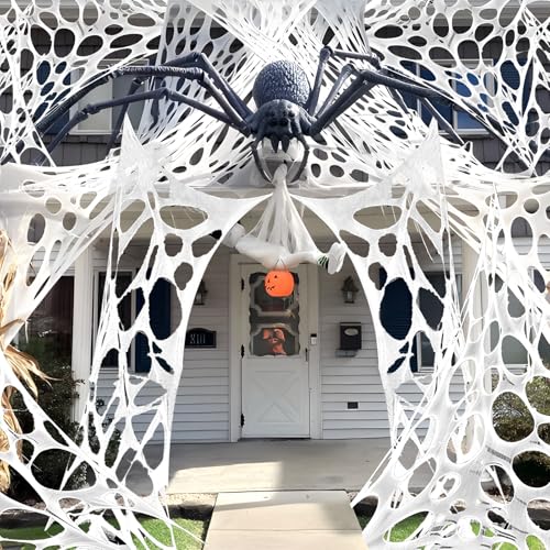 1200sqft Giant Spider Web Halloween Decorations Outdoor - Stretchable & Reusable